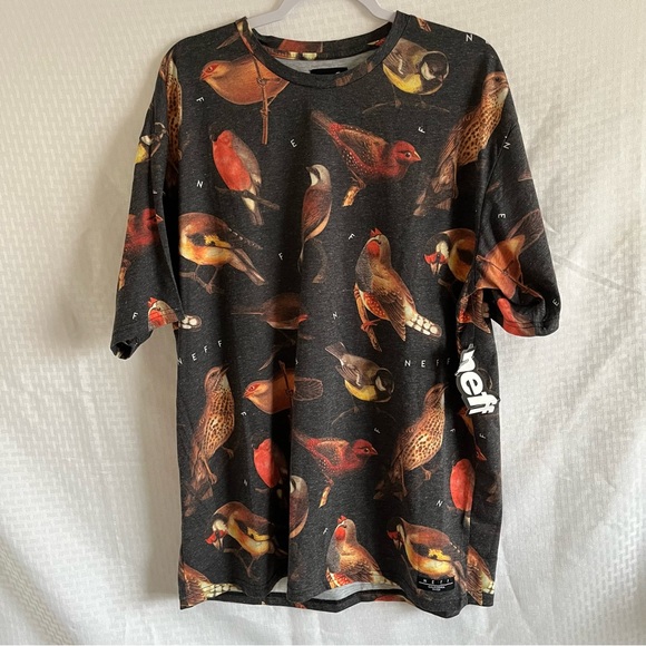 Neff Other - NEFF NWT Short Sleeve T-Shirt Black Express Multicolor Songbirds Cut N’Sew XXL